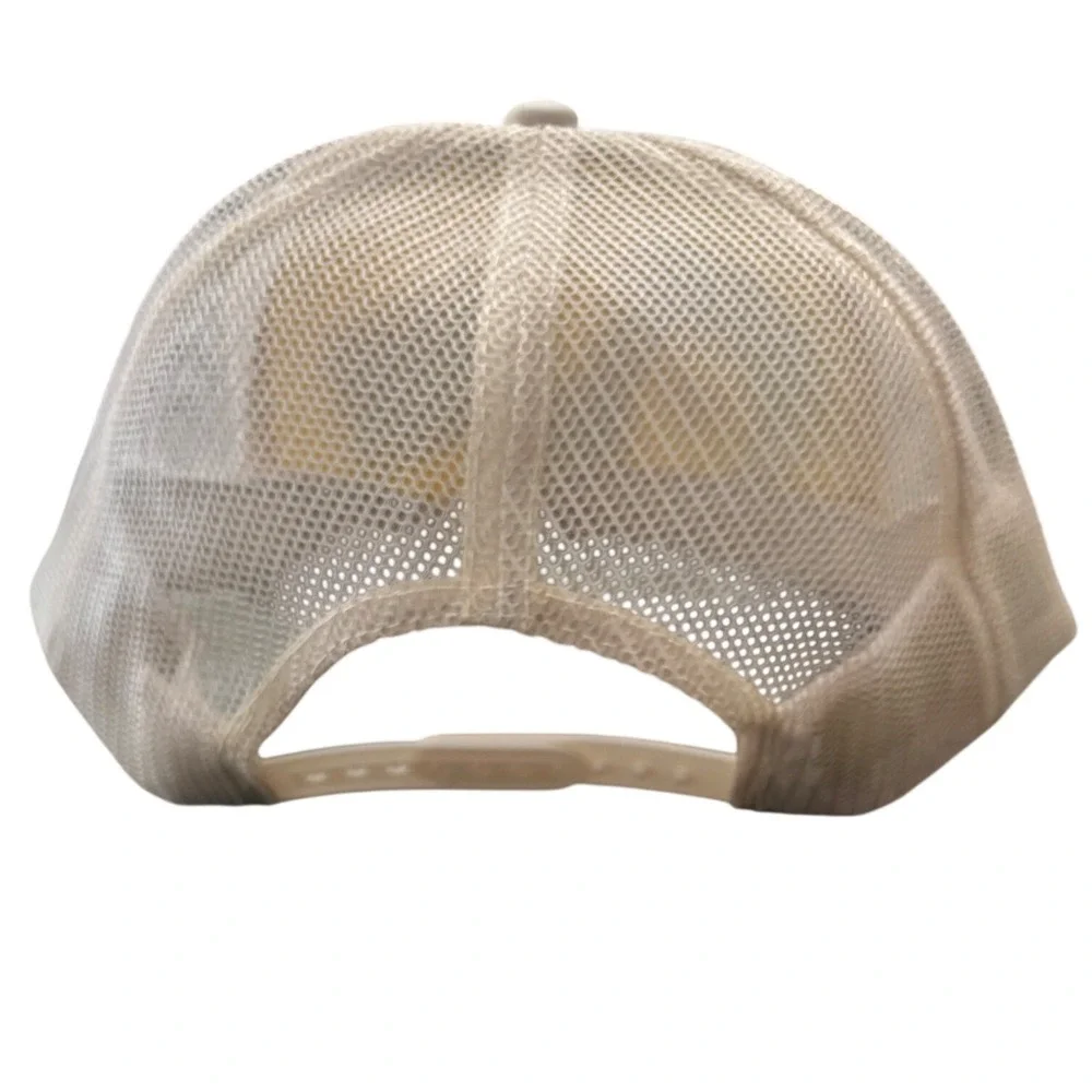 NWT Western Trucker Hat Tan Mesh Cap Howdy Horseshoe Flower Patch Snapback OSFM